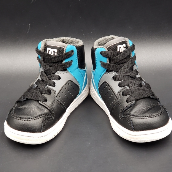 DC Pure High Top Toddlers Sneaker. Black / Blue Size 7 - Picture 13 of 14